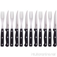 Stainless Steel Steak Forks&Knives Sets GA Homefavor Kitchen Silver Tableware Eating Utensil Set Service for Home&Restaurant - B075275438